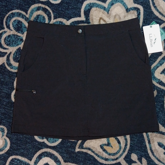 New L.L. bean comfort trail skirt black athletic workout skort sz 8 - Picture 4 of 12